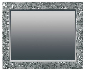 Casa Padrino Barock Spiegel Silber 110 x H. 90 cm - Rechteckiger Wandspiegel im Barockstil - Prunkvoller Antik Stil Garderoben Spiegel - Barock Interior - Handgefertigte Barock Mbel