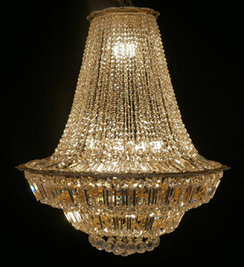 Casa Padrino Luxus Barock Kristall Kronleuchter Gold  80 x H. 110 cm - Runder Barockstil Kronleuchter mit edlem Kristallglas - Barock Leuchten - Edel & Prunkvoll - Luxus Qualitt - Made in Italy