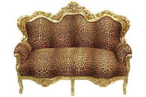 Casa Padrino Barock Sofa Garnitur Master Leopard / Gold - Barock Mbel 