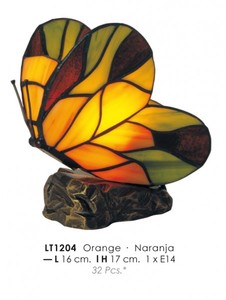 Casa Padrino Tiffany Tischleuchte Schmetterling  16 x H. 17 cm - Tiffany Deko Leuchte