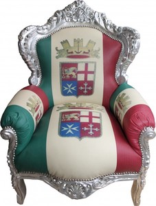 Casa Padrino Barock Sessel King Italien / Silber - Antik Stil Mbel - Unikat