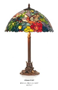 Handgefertigte Tiffany Hockerleuchte Tischleuchte Hhe 61 cm, Durchmesser 40 cm - Leuchte Lampe