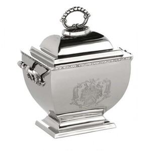 Casa Padrino Luxus Schmuckschatulle Silber 18 x 14 x H. 25 cm - Messing Schmuckkasten - Aufbewahrungsbox mit Deckel - Deko Accessoires - Luxus Accessoires - Luxus Deko