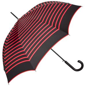 Jean Paul Gaultier Luxus Designer Damen Regenschirm in schwarz im Marine-Look mit roten Streifen - Luxury Edition