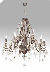 Casa Padrino Luxus Barock Kronleuchter mit echten Glaskristallen Silber Antik-Look, 10 Flammiger Lster, Durchmesser 90 cm - feinste Qualitt