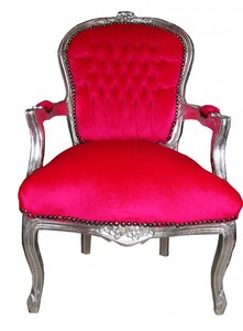 Casa Padrino Barock Salon Stuhl Mod1 Pink / Silber