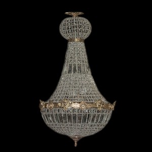 Barock Kronleuchter Gold mit Glaskristallen Hhe 90 cm, Durchmesser 50 cm Antik Stil - Mbel Lster Leuchter Hngeleuchte Hngelampe