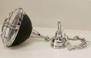 Casa Padrino Industrial Hngeleuchte Silber Vernickelt / Schwarz Druchmesser 49 cm - Industrie Design Vintage Lampe Leuchte