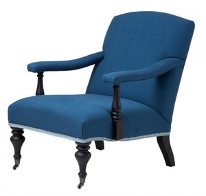 Luxus Barock Salon Sessel Blau/Schwarz aus der Luxus Kollektion von Casa Padrino - Hotel Cafe Restaurant Mbel Einrichtung