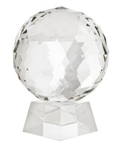Casa Padrino Luxus Kristall Kugel auf Glas Stnder - Casa Padrino Luxus Collection