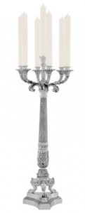 Casa Padrino Massiver Luxus Kerzenstnder Antikstil versilbert 79 x 30 cm - Kerzenhalter