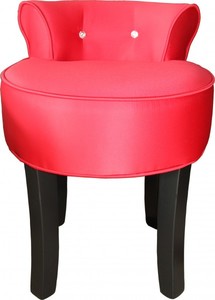 Casa Padrino Designer Hocker Boston Rot/Schwarz mit Bling Bling Steinen -  Barock Schminktisch Stuhl