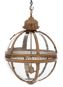 Casa Padrino Barock Hngeleuchte Antik Messing Design Kugel Durchmesser 43 cm, Hhe 63 cm - Barock Schloss Lampe Leuchte Laterne