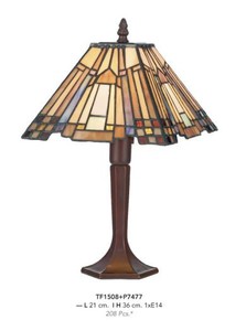 Casa Padrino Tiffany Tischleuchte Durchmesser 21cm, Hhe 36cm Mod9 Mosaik Leuchte Lampe Hockerleuchte