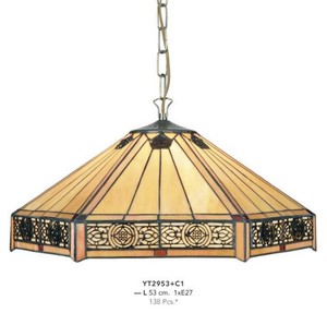 Casa Padrino Tiffany Hngeleuchte Durchmesser 53cm 1-Flammig ModH5 - Leuchte Lampe Deckenleuchte Art Deco Jugendstil