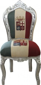 Casa Padrino Barock Esszimmer Stuhl Italien / Silber Antik Stil