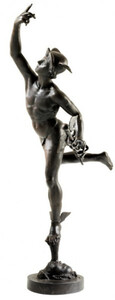 Riesige Casa Padrino Luxus Bronze Statue Mercurius 201 x 95 cm - Rmische Skulptur 