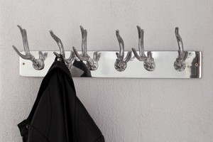 Casa Padrino Designer Wandhalterung Garderoben Haken Garderoben Halter Garderobe - Wand Garderobe mit 6 Haken
