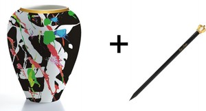 Harald Glckler Porzellan Vase Art + Luxus Bleistift von Casa Padrino - Barock Dekoration