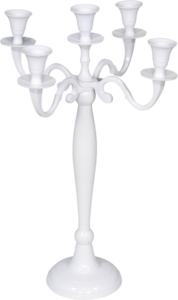Casa Padrino Designer Kerzenhalter Aluminium Wei 5-armig Hhe 40.5 cm - Kerzenstnder