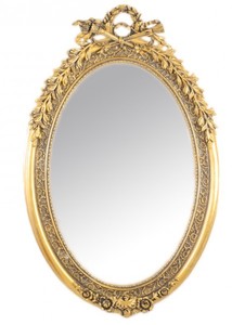 Casa Padrino Luxus Barock Wandspiegel Oval Gold 160 x 110 cm - Massiv und Schwer - Goldener Spiegel