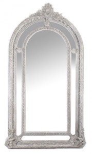 Riesiger Casa Padrino Luxus Barock Wandspiegel Antik-Silber Versailles 210 x 115 cm - Massiv und Schwer - Silberner Spiegel