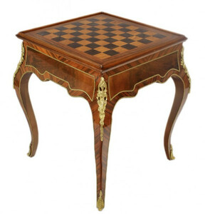 Casa Padrino Art Deco Spieltisch Schach / Backgammon Tisch Mahagoni Braun L 60 x B 60 x H 71 cm - Mbel Antik Stil Barock