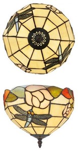 Casa Padrino Tiffany Deckenleuchte 25cm Libelle - Glas Mosaik Decken Lampe Leuchte