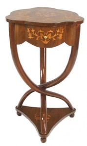 Casa Padrino Biedermeier Schubladen Schrank Mahagoni Intarsien - Handgefertigt aus Massivholz - Nachtschrank Nachttisch Kommode