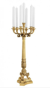 Casa Padrino Massiver Luxus Kerzenstnder Antikstil Messing poliert 79 x 30 cm - Kerzenhalter