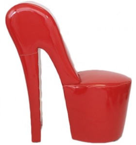 Casa Padrino High Heel Sessel Rot Lack Luxus Design - Designer Sessel - Club Mbel - Schuh Stuhl Sessel