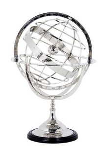 Casa Padrino Luxus Globus Nickel Finish Silber Hhe: 29 cm - Luxus Kollektion - Art Deco
