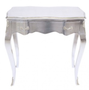 Casa Padrino Barock Konsolen Tisch Silber mit Schublade 80 x 40 cm - Mbel Antik Stil