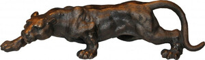Casa Padrino Luxus Figur Panther H 11 cm, B 41 cm, T 13 cm - Massive Skulptur - Edel & Prunkvoll