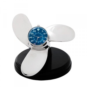 Casa Padrino Designer Luxus Tisch Uhr Marine Schiffsschraube - Eyecatcher Seefahrer Uhr