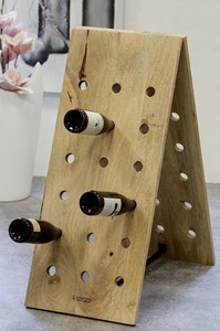 Casa Padrino Champagner Flaschen Stnder aus Mango Holz - Weinflaschen Stnder fr 36 Flaschen - Sekt Wein