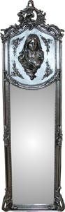 Casa Padrino Luxus Barock Wandspiegel Madonna Silber 175 x 55 cm - Massiv und Schwer - Antik Stil Spiegel