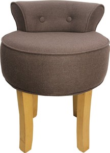 Casa Padrino Designer Hocker Boston Mittelbraun - Barock Schminktisch Stuhl