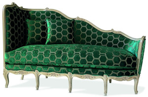 CPBlack Luxus Barock Sofa by Casa Padrino Grn / Silber - Rechte Seite