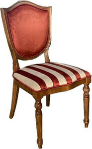 Casa Padrino Luxus Art Deco Esszimmer Stuhl Bordeauxrot / Wei / Braun - Eleganter Massivholz Stuhl mit Streifen - Esszimmer Mbel - Art Deco Mbel