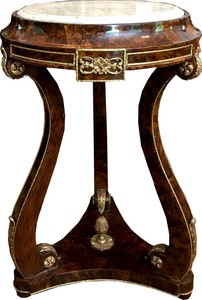 Casa Padrino Barock Beistelltisch Mahagoni / Bronze H70 x 45cm - Ludwig XVI Antik Stil Tisch - Mbel