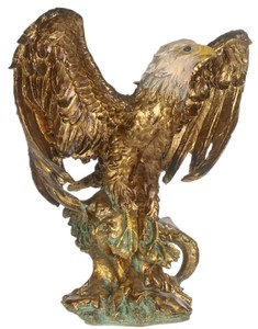 Casa Padrino Barock Adler Bste Gold / Mehrfarbig 55 x 30 x H. 60 cm - Skulptur - Dekofigur im Barockstil