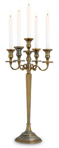 Casa Padrino Luxus Barock Kerzenhalter Vintage Messing 22 x 22 x H. 80,5 cm - Prunkvoller Aluminium Kerzenstnder im Barockstil - Barock Deko Accessoires - Barock Mbel - Barock Interior