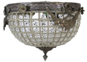 Casa Padrino Barock Kristall Deckenleuchte Oxidiert  30 cm - Runde Deckenlampe im Barockstil - Barock Leuchten - Edel & Prunkvoll