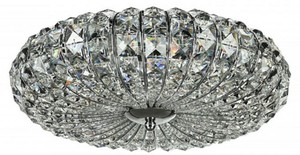 Casa Padrino Neo Barock Kristall Kronleuchter Silber  40 x H. 12 cm - Runder Kronleuchter mit Metallrahmen und Glaskristallen in verschiedenen Schliffen