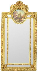 Casa Padrino Barock Spiegel Gold 110 x H. 210 cm - Prunkvoller Wandspiegel im Barockstil - Antik Stil Garderoben Spiegel - Wohnzimmer Spiegel - Barock Mbel