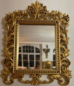 Casa Padrino Barock Spiegel Gold - Prunkvoller Wandspiegel mit eleganten Verzierungen - Barock Garderoben Spiegel - Barockstil Wandspiegel - Barock Mbel - Edel & Prunkvoll