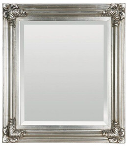 Casa Padrino Barock Spiegel Antik Silber 69 x H. 79 cm - Rechteckiger Wandspiegel im Barockstil - Prunkvoller Antik Stil Garderoben Spiegel - Barock Interior - Handgefertigte Barock Mbel
