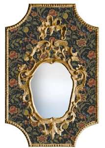 Casa Padrino Barock Spiegel Mehrfarbig / Schwarz / Antik Gold 65 x H. 99 cm - Barock Wandspiegel mit Blumen Design 
