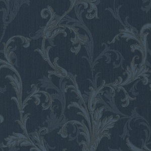 Casa Padrino Barock Textiltapete Blau 10,05 x 0,53 m - Hochwertige Wohnzimmer Tapete im Barockstil